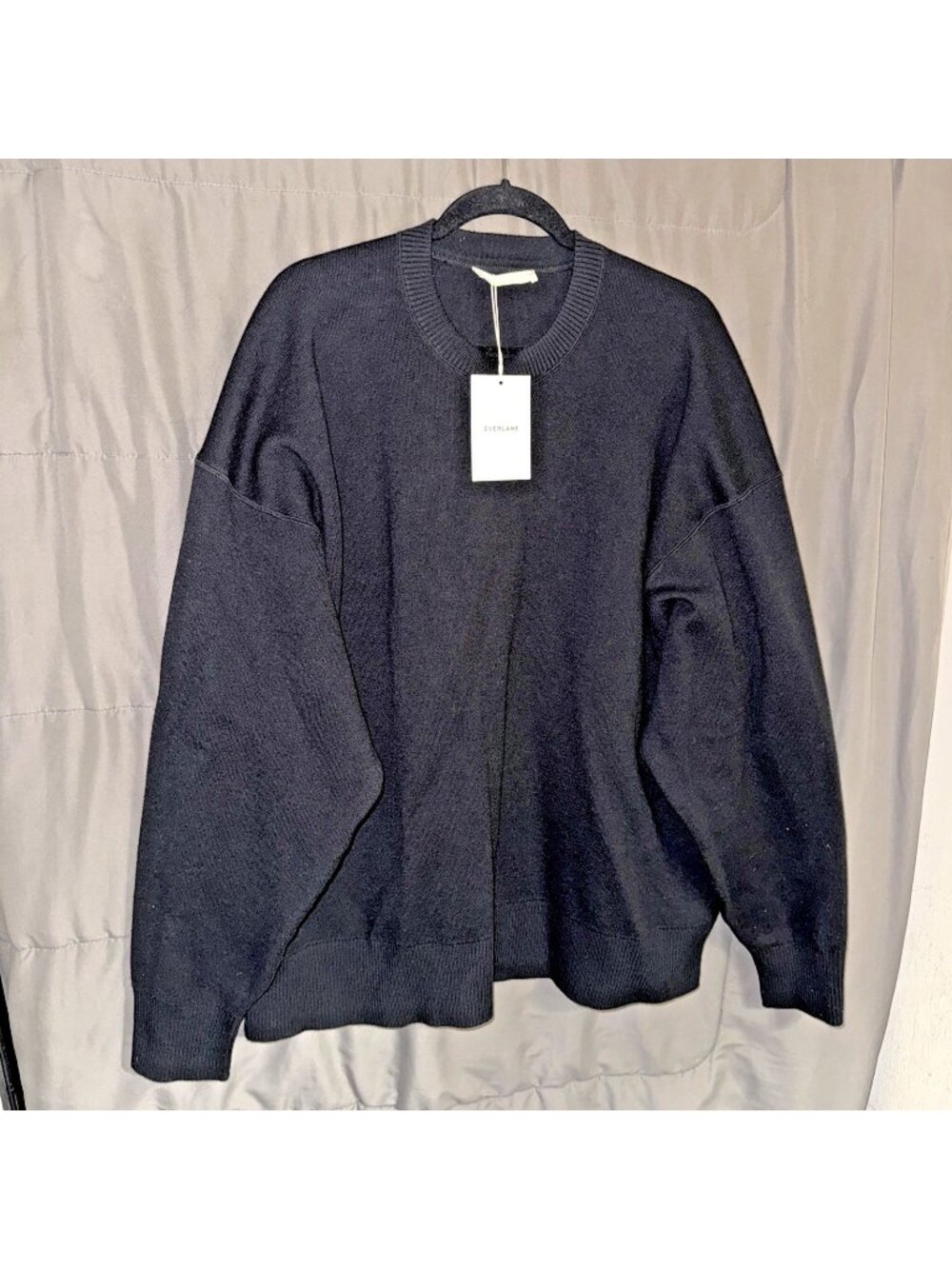 Everlane Wool Sweater Men’s XXL Cotton Blend Black Pullover Crewneck NWT